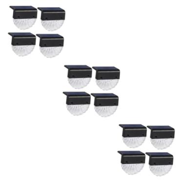 Imagem de Gadpiparty 12 Peças Luz de passo solar arandelas ao ar livre iluminação de parede poste de luz solar lâmpadas solares ao ar livre luz de passo à prova d'água conduziu decorar escada