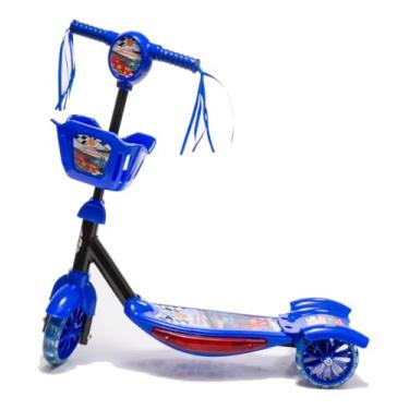 Imagem de Patinete Infantil Azul 3 Rodas Musical com Luz de Led Radical Menino