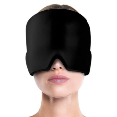 Imagem de Daconovo Touca calmante para dor de cabeça, chapéu reutilizável para terapia quente e fria, flexível, géis frescos, envoltório de cabeça para enxaqueca, sinusite, dor de cabeça, alívio rápido do estre