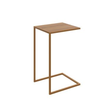 Imagem de Mesa Lateral Retangular Complementos Hanover e Dourada 64x35 cm
