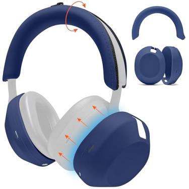 Imagem de WC Protectz XM5 - Capas protetoras de silicone para fones de ouvido para fones de ouvido Sony WH1000XM5, da Wicked Cushions | Proteção superior com designs elegantes | Azul