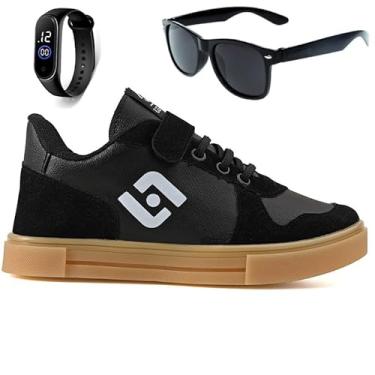 Imagem de Tenis Infantil Casual Sapatenis Meninos Meninas Street Calce Facil + Oculos Relogio