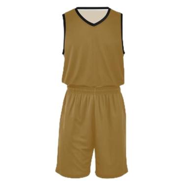 Imagem de CHIFIGNO Camiseta de basquete infantil amarelo claro, tecido macio e confortável, camiseta de futebol infantil 5T-13T, Caqui, G