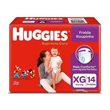 Imagem de Fralda Infantil Huggies Roupinha Supreme Care, com 14 Fraldas Descartáveis, Tamanho Xg, Huggies