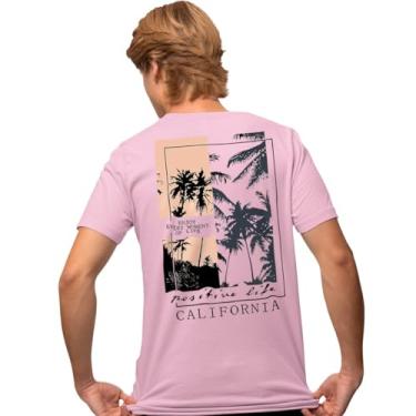 Imagem de Camisa Camiseta Genuine Grit Masculina Estampada Algodão 30.1 California Positive Life - M - Rosa Bebe