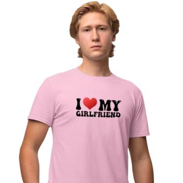 Imagem de Camisa Camiseta Genuine Grit Masculina Estampada Algodão 30.1 I Love My Girlfriend - P - Rosa Bebe