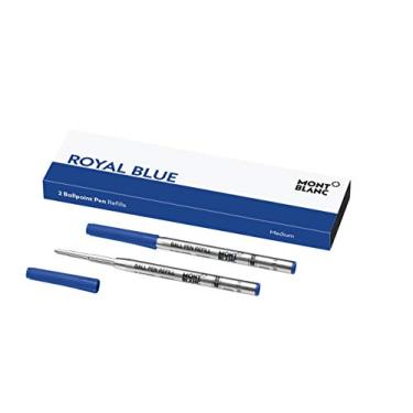 Imagem de Montblanc Recargas de caneta esferográfica (M) azul royal 124493 – cartuchos de recarga com ponta média para canetas esferográficas Montblanc – 2 refis de caneta esferográfica azul