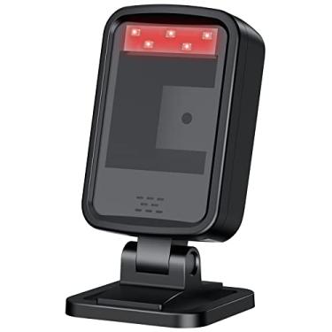 Imagem de Leitor de código de barras USB com fio omnidirecional automático 1D/2D, Plug and Play, leitor de código de barras mãos livres para armazém, supermercado, loja de varejo, sistema de posição de livraria