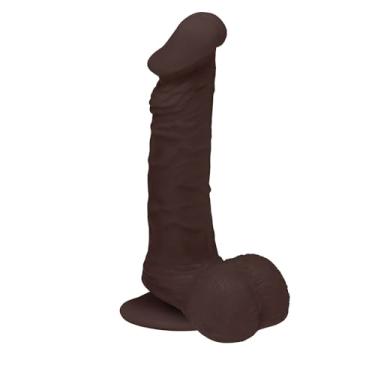 Imagem de Pênis de Borracha Zeus com Escroto e Ventosa 20,5 x 4,5cm Marrom