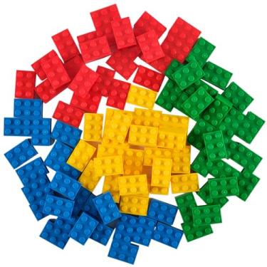 Imagem de Strictly Briks Compatible with Lego Classic Bricks Starter Kit, Blue, Green, Red, and Yellow, 96 Pieces, 2x3 Studs, Building Creative Play Set for Ages 3 and Up, 100% Compatible with All Major Brands