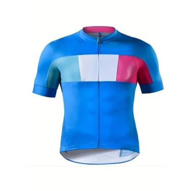 Imagem de Camiseta masculina Downhill Jersey Mountain Bike Ciclismo Proteção Solar Corrida Zíper Completo Secagem Rápida com 3 Bolsos Traseiros, 0063, M