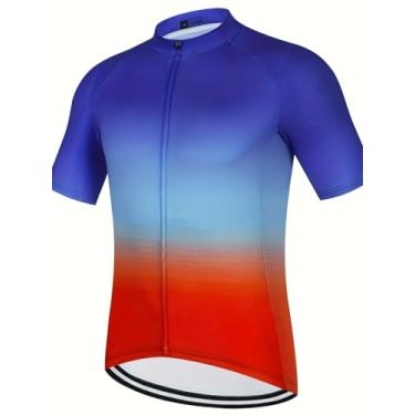 Imagem de Camiseta masculina Downhill Jersey Mountain Bike Ciclismo Proteção Solar Corrida Zíper Completo Secagem Rápida com 3 Bolsos Traseiros, 0059, M