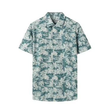 Imagem de Mud Kingdom Camisa masculina havaiana manga curta praia tropical férias camisas P-XGG, Verde, M