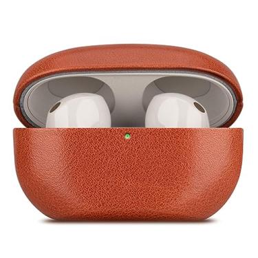 Imagem de LOPIE Capa de couro para fones de ouvido Sony WF-1000XM5 - Capa rígida protetora feita à mão - marrom