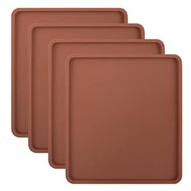 Imagem de Aulock 4 peças de folhas de desidratador de alimentos de silicone com borda, compatíveis com bandejas Cosori de 30,5 x 28 cm, forro de bandeja antiaderente quadrado, tapetes de secagem reutilizáveis