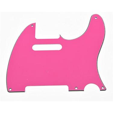 Imagem de KAISH American Vintage 5 Hole Tele Style Pickguard Guitar Pick Guard Placa de raspar para Telecaster/Tele Rosa 3 Camadas
