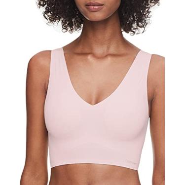 Imagem de Calvin Klein Sutiã feminino Invisibles confortável sem costura levemente forrado com gola V, Coxa de ninfa, PP