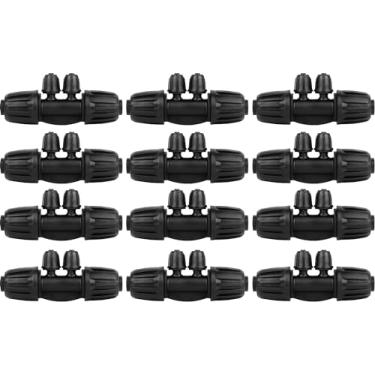 Imagem de Conexões de irrigação por gotejamento de 1/2 a 1/4, T farpado de 4 vias, tubo de irrigação por gotejamento de 1/5.1 cm (1/5.1 cm ID x0.15.2-1.6 cm OD) 16 mm a 1/10.2 cm, conectores farpados