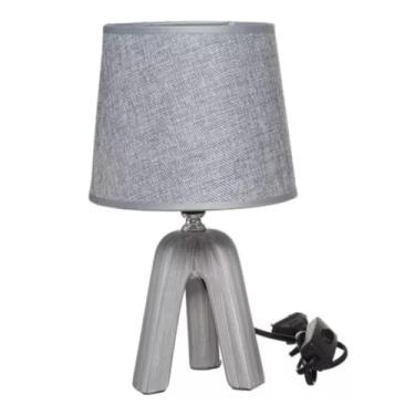 Imagem de Abajur Luminária Quarto Sala Criado Mudo Decoração Ambiente (Cinza)
