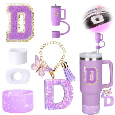 Imagem de Mity rain Conjunto de 6 peças de acessórios para copo Stanley Cup 850 g 1,134 g copo com alça, incluindo tampa e bota de cobertura de palha de silicone, tampa à prova de derramamento, pingente de