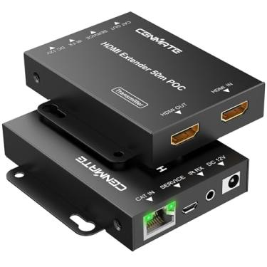 Imagem de CENMATE Extensor HDMI 4K@60Hz 4:4:4 sobre Cat5e/Cat6/Cat 7, até 230 pés (1080p), 164FT(4K), HDMI via Ethernet, suporta IR bidirecional, 3D, HDCP, EDID, POC