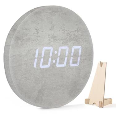 Imagem de Relógio de parede digital de LED minimalista sem fio – recarregável | Suporte de mesa incluído | Modo noturno, relógio silencioso | Decoração de quarto para cozinha, sala de estar, quarto, escritório