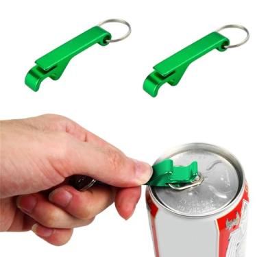 Imagem de FUYTERY 2 PCS Chaveiro Abridor de Garrafas de Metal Abridor de Latas de Cerveja e Bebidas Chaveiro Abridor de Garrafas de Alumínio, Pequeno Abridor de Garrafas Prático e Plano (Verde)
