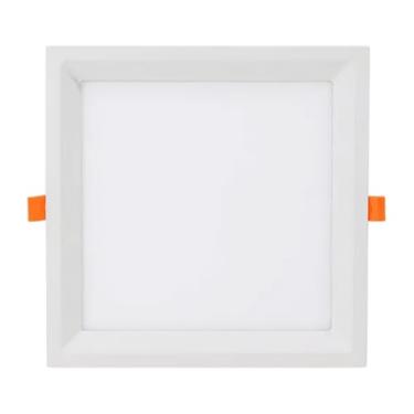 Imagem de Plafon Embutir Quadrado Led 18w Bivolt Branco/Preto Opus (Branco Luz Quente)