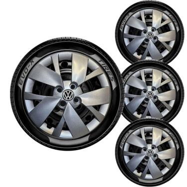 Imagem de Jogo 4 Calotas Aro 14 4x100 VW Volkswagen Prata
