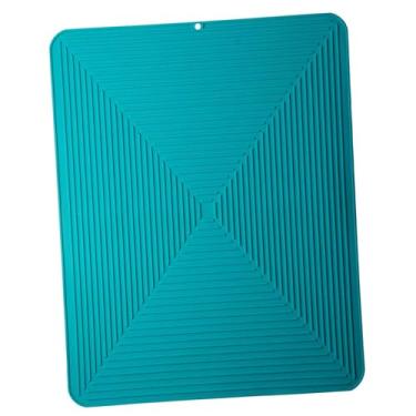 Imagem de Bothyi Tapete de silicone para secagem de pratos, tapete resistente ao calor para panelas, descanso para copos, jogo americano, tapete antiderrapante para, Verde