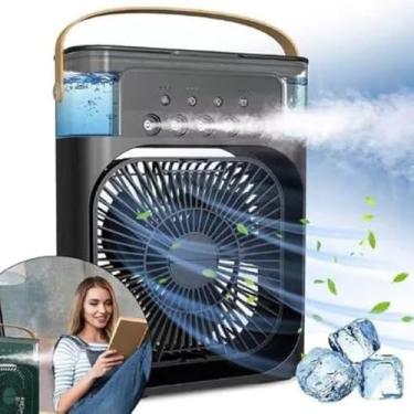 Imagem de Ventilador de Ar Portátil com Umidificador, 3 Velocidades, Controle Remoto