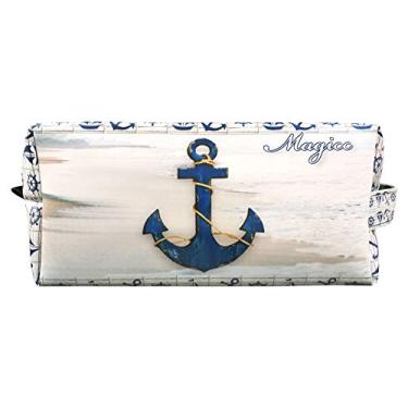 Imagem de Necessaire Praia Feminina Âncora Azul Marinho, Magicc