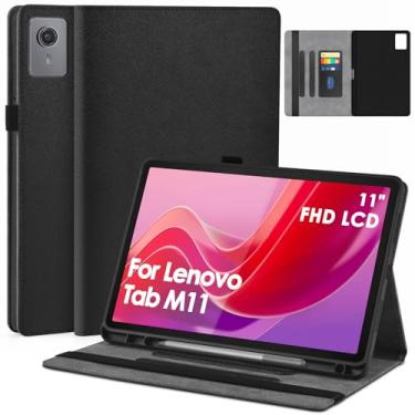 Imagem de DETUOSI Capa para tablet Lenovo Tab M11/Tab K11 LTE 27.9 cm TB-330FU/TB-330XU 2024 [não serve para 2025], capa fólio fina com suporte para caneta S, parte traseira de TPU macio, hibernar/despertar