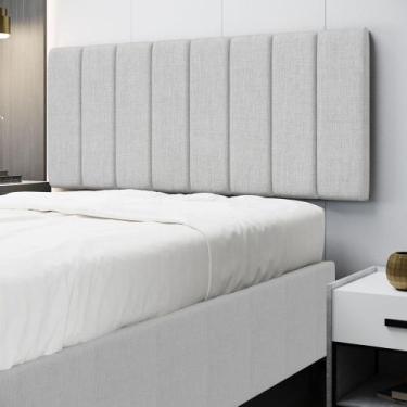 Imagem de Painel Nashira 140 Linho Aradecor, Cinza Claro, CASAL PADRãO