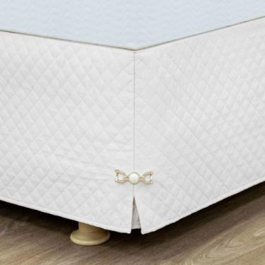 Imagem de Saia Box Queen Matelada Ultrassônico 40cm Altura c/ Pingente e Elástic