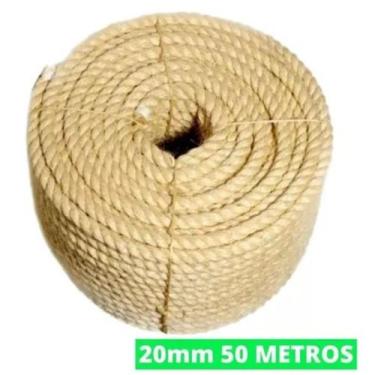 Imagem de Corda Sisal 20mm 50 Metros Naval Rasada Decoração Artesatos - Fits Lif