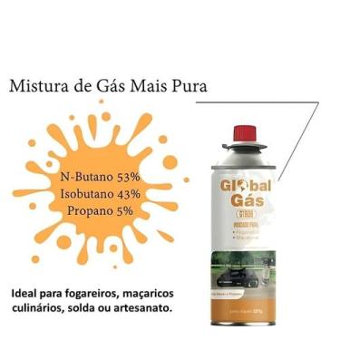 Imagem de Kit 10 refil gás butano para fogareiro e maçarico globalmix 227g artes