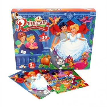 Imagem de Quebra Cabeça C/30 Peças Princesas Com 2 Quebra Cabeças - Mini Toys