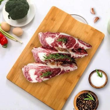 Imagem de Tábua de Madeira Bambú Corte Carne Churrasco Alça 30x20cm - Inter
