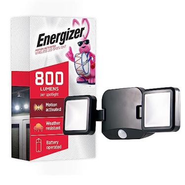 Imagem de Energizer Refletor de segurança ativado por movimento LED, 2 cabeças, sem fio, operado por bateria, 600 lúmens, posição ajustável, gira e gira luz, ao ar livre e resistente ao clima, 1 pacote, 40776