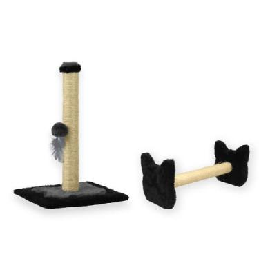 Imagem de Arranhador Para Gatos Poste P Torre Sisal Com Bolinha Poste Horizontal