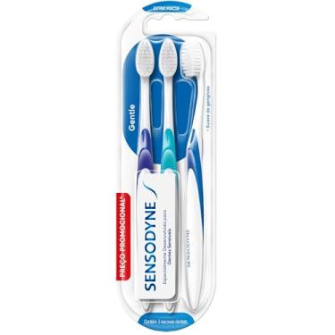 Imagem de Sensodyne Escova de Dente Extra Macia, Gentle, para Dentes Sensíveis, 3 unidades