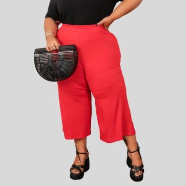 Imagem de Calça Pantacourt de Malha Plus Size Moda Feminina - Mayara Manzano, Ve