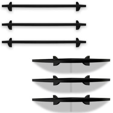 Imagem de Kit 3 Prateleiras Nicho 60x15 + 3 De Canto Flutuante 35x35  - Isabel C