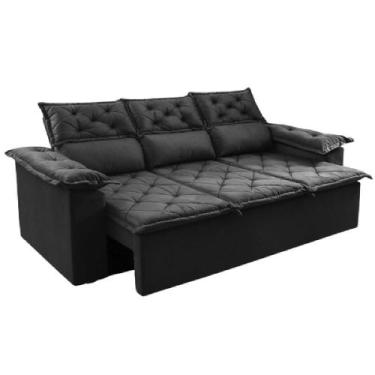 Imagem de Sofá Top Compact 3 Lugares 2 metros Retrátil Reclinável Preto - Sofá n