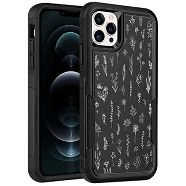 Imagem de LOQUPE Capa projetada para iPhone 12 Pro Max, resistente, resistente, leve, fina, à prova de choque, capa protetora para iPhone 12 pro max 6,7 polegadas, mulheres meninas, linda flor branca