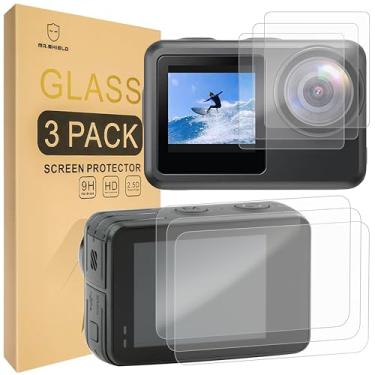 Imagem de Mr.Shield Protetor de tela compatível com a câmera AKASO Brave 7 LE [3 + 3 peças] [frente + traseira] [vidro temperado] [vidro japonês com dureza 9H]