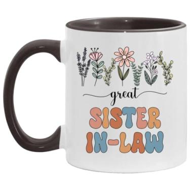 Imagem de Grande presente de cunhada - caneca floral - presente para nova cunhada - anúncio do bebê - anúncio de gravidez cunhada - presente de dia das mães - presente de aniversário - caneca com detalhes