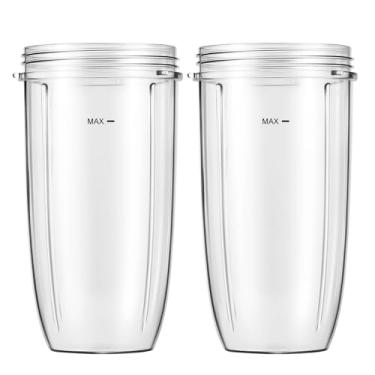 Imagem de MEET JUICE Copos de reposição para liquidificador Nutribullet, copos de 946 ml compatíveis com liquidificadores Nutri Bullet 600W/900W (pacote com 2)