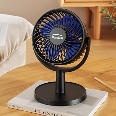 Imagem de Ventilador de mesa USB portátil com 4 velocidades, pequeno ventilador silencioso, rotação de 310 graus, mesa de mesa ventilador solar para sala, mini ventilador de escritório de computador, removível,